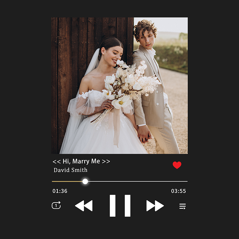 Custom Song Photo Frame with Music Album Cover Personalized Music Play