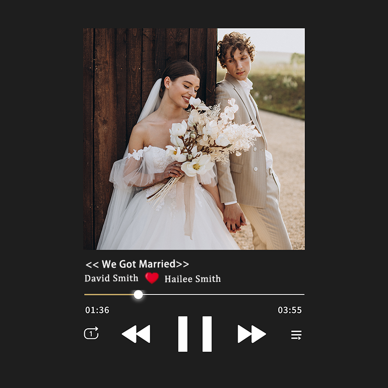 Custom Song Photo Frame with Music Album Cover Personalized Music Play