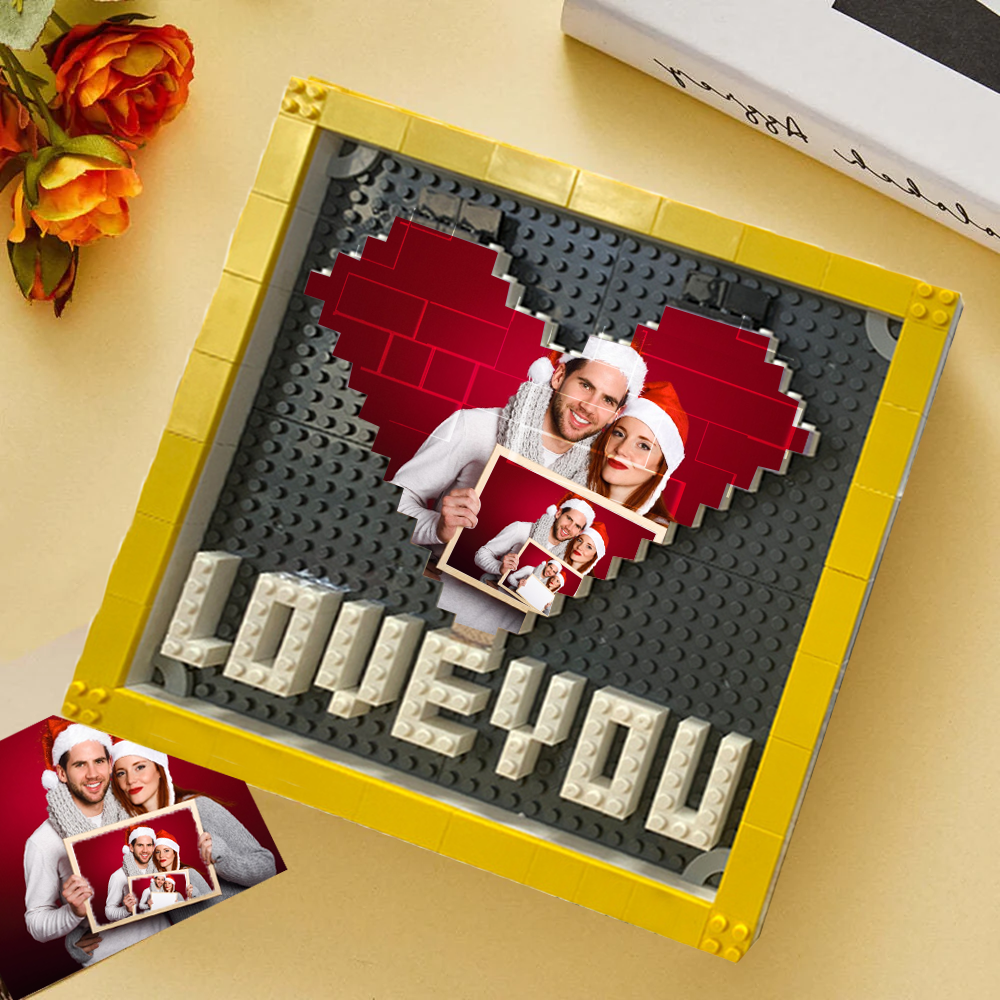 Custom Building Brick Valentine's Day Gift Photo Block Personalized I Love You Puzzle Brick Gift
