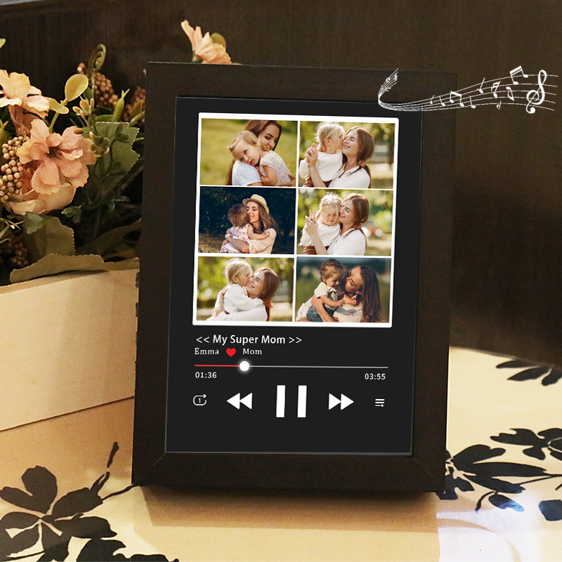 Photo Frame with Music Custom Whole Song Frame Personalized Music Player Mother's Day Gifts (Can Play Whole Song)