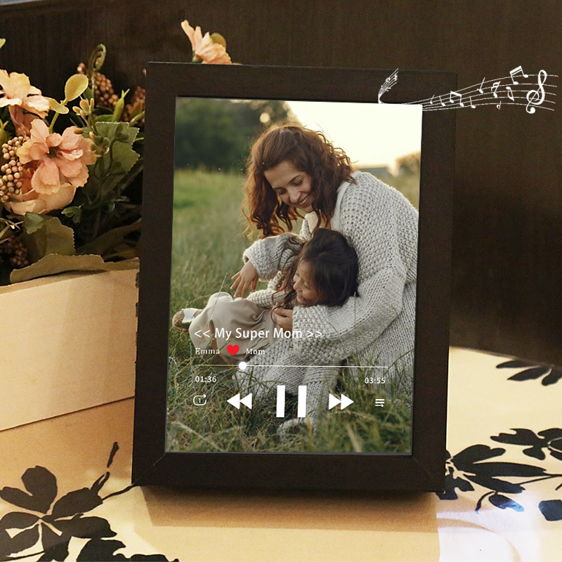Photo Frame with Music Custom Whole Song Frame Personalized Music Player Mother's Day Gifts (Can Play Whole Song)