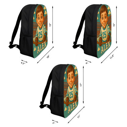 Custom Kids Backpack with Personalized Cartoon Image and Name Unique Space Adventure School Bag for Kids