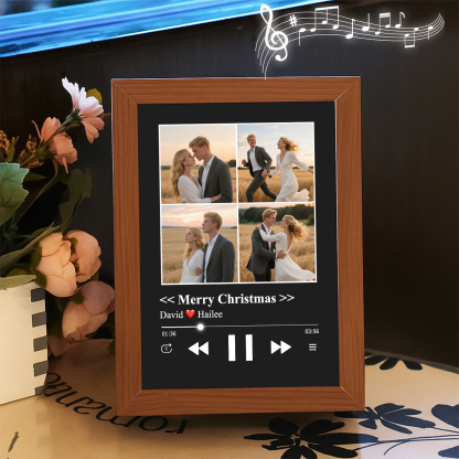 Christmas Gifts Collage Photo Frame with Music Custom Whole Song Frame Personalized Music Player (Can Play Whole Song)