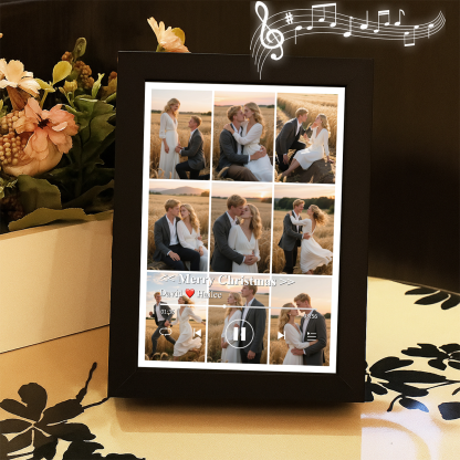 Christmas Gifts Collage Photo Frame with Music Custom Whole Song Frame Personalized Music Player (Can Play Whole Song)