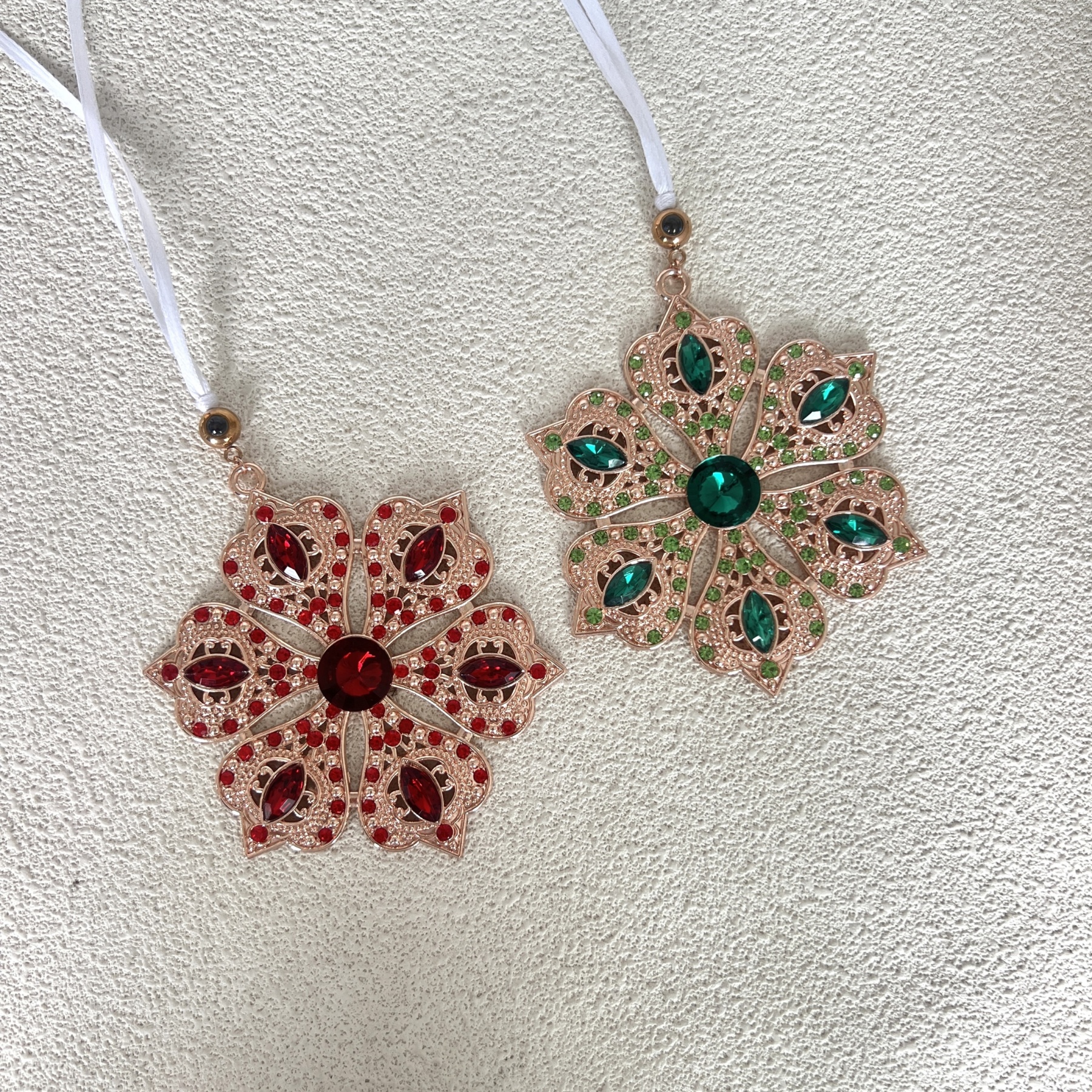 Custom Photo Rhinestone Ring Projection Pendant Car Decoration Christmas Tree Decoration for Christmas Gift