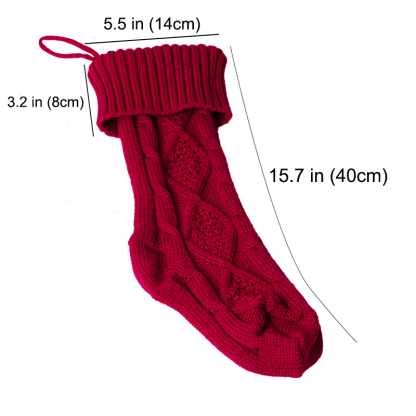 Personalized Embroidered Knit Christmas Stockings Ornament Knitted Sock Holiday Stockings with Name Christmas Gifts