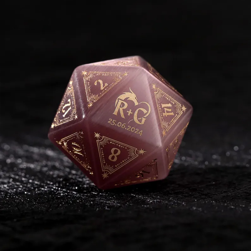 Custom Anniversary D20 Dice Personalized Engraved D&D Gift Marriage Dice Anniversary Gift for Her/Him