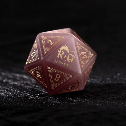 Custom Anniversary D20 Dice Personalized Engraved D&D Gift Marriage Dice Anniversary Gift for Her/Him