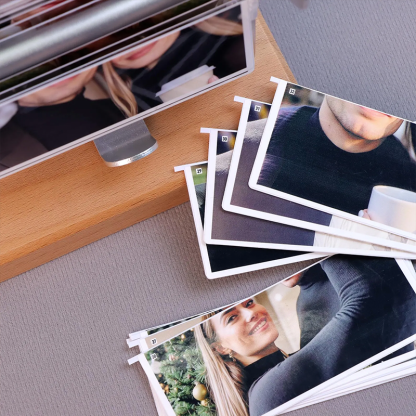 Custom Mechanical Hand-Crank Photo Frame Personalized 32 Photo Box DIY Album DIY Gift for Couple