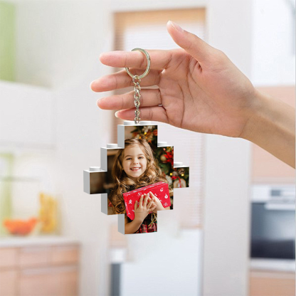 Your Photo Rhombus Brick Keychain