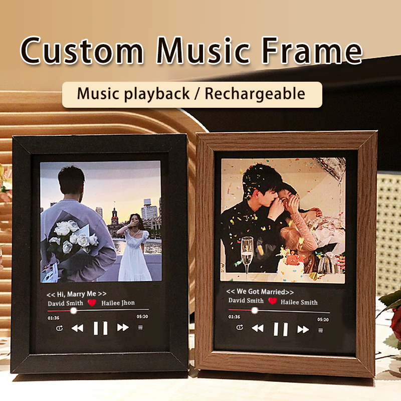 Custom Song Picture Frames with Music Album Cover Personalized Music Player (can play music)