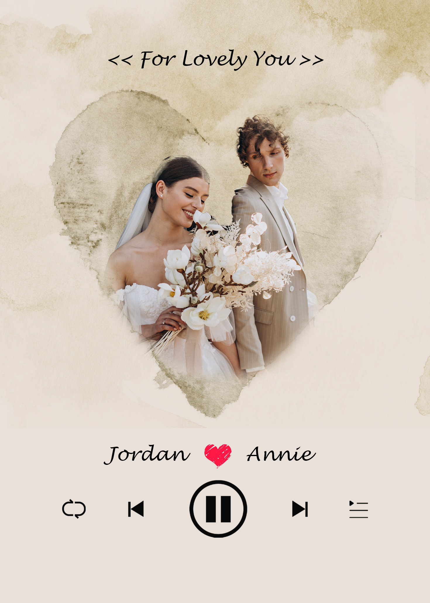 Personalized Photo Music Frame with Custom Names Photo Frame Music Pla