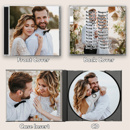 Christmas Gifts Personalized Song and Photo CD Mixtape 12 Songs Playlist with Custom Songs Case CD