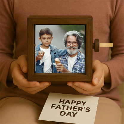 Personalized Flipbook Frame Father Gifts Animation Machine Mechanical Hand Motion Photo Cube
