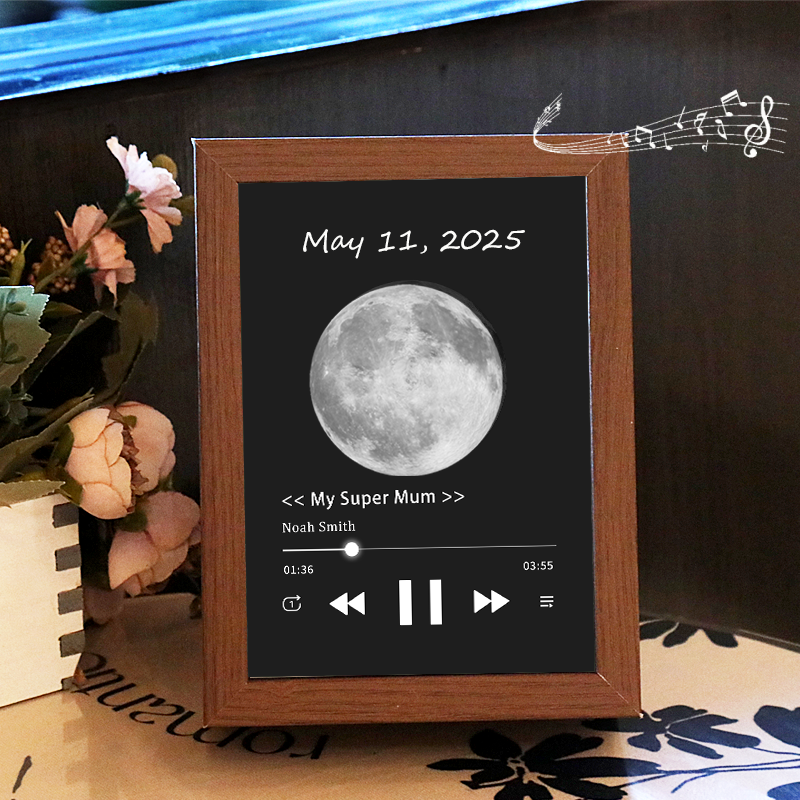 Photo Frame with Music Custom Whole Song Frame Personalized Music Player Mother's Day Gifts (Can Play Whole Song)