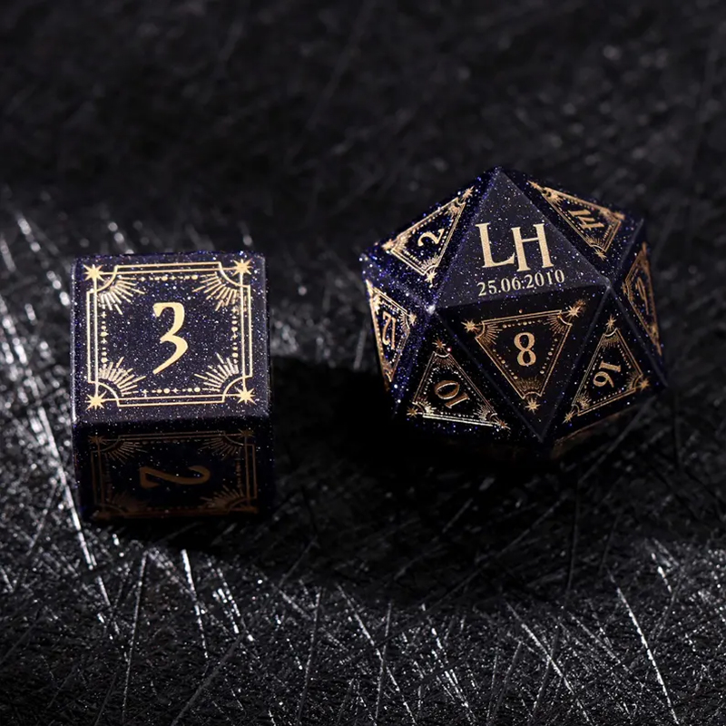 Custom Anniversary D20 Dice Personalized Engraved D&D Gift Marriage Dice Anniversary Gift for Her/Him