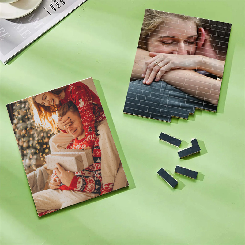 Custom Building Bricks Christmas Gifts for Couple Personalized Photo Block Love Puzzle Brick