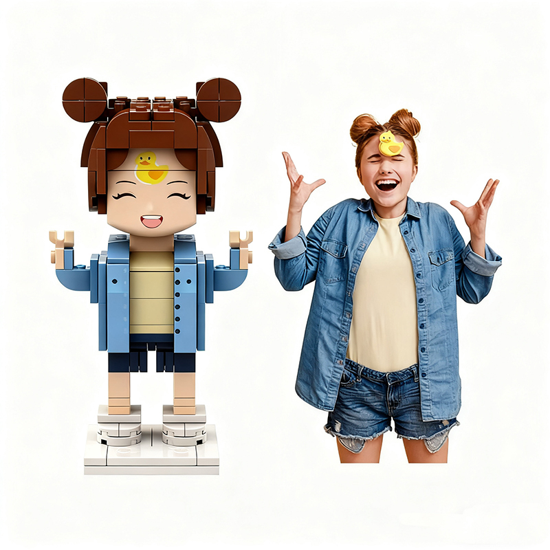 Custom Brick Mini Figures Photo Customizable Block Single Brick Figure Anniversary Gift for Couple