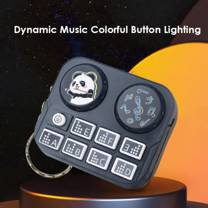 Mini Music Playable DJ Cartoon Creative Lighting Electronic Game Console Keychain Pendant Toy