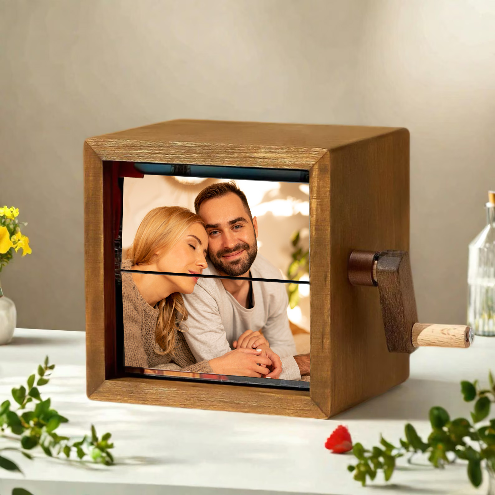 Personalized Flipbook Frame Animation Machine Mechanical Hand Motion Photo Cube Album Valentine's Gifts