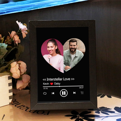 Personalized AI Kissing Video Photo Frame with Custom Whole Song AR Frame Personalized Music Player (Can Play Whole Song)