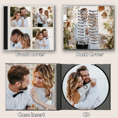 Personalized Photo CD Mixtape 12 Songs Playlist with Custom Songs Jewel Case CD Artwork Gifts