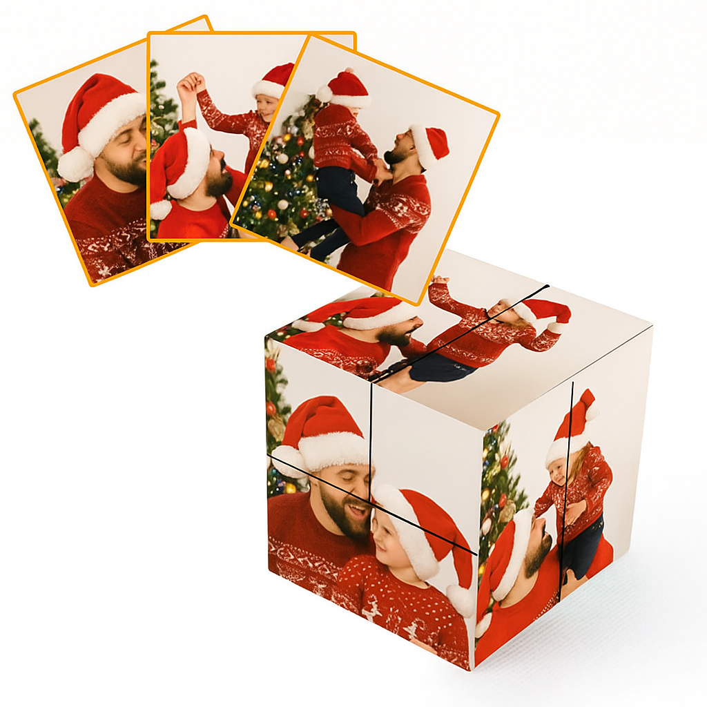 Custom Wooden Multiphoto Rubic's Cube Christmas Gifts Infinity Magic Photo Cube Personalized 9 Photo