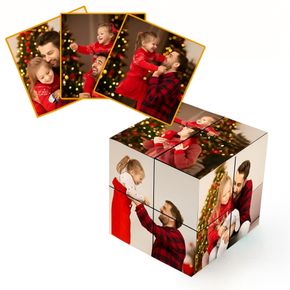 Custom Wooden Multiphoto Rubic's Cube Christmas Gifts Infinity Magic Photo Cube Personalized 9 Photo