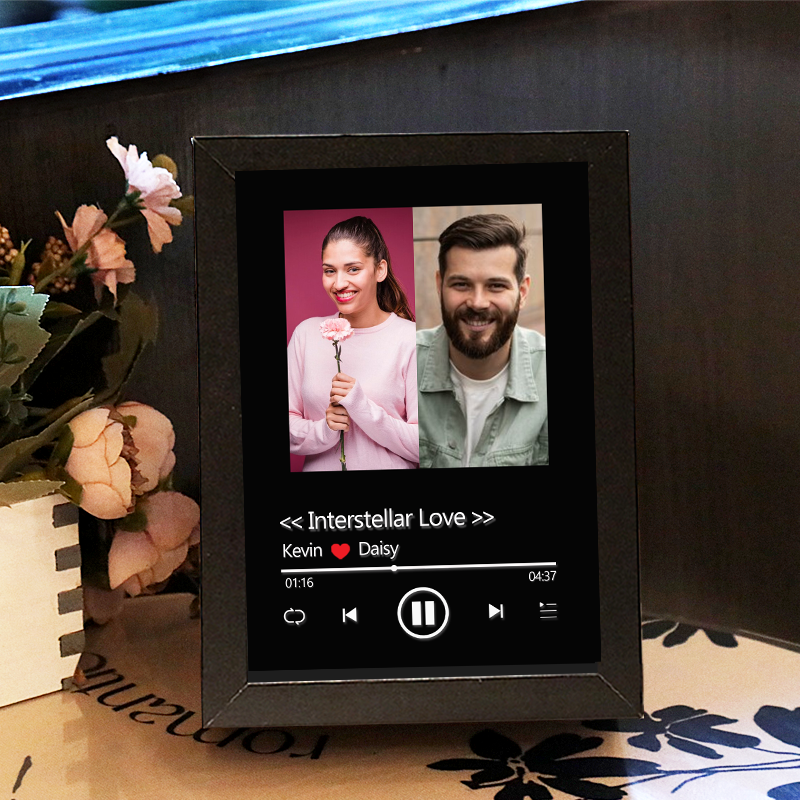 Personalized AI Kissing Video Photo Frame with Custom Whole Song AR Frame Personalized Music Player (Can Play Whole Song)