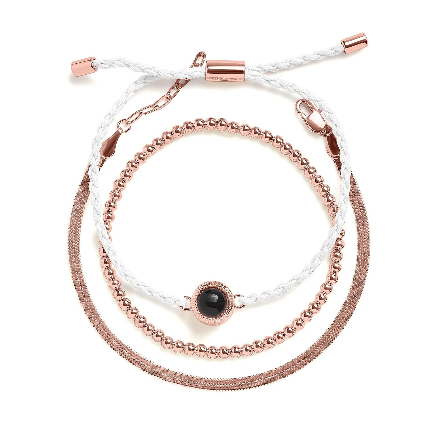 Customized Photo Projection Bracelet Multi-layer Stacking Beaded Braid