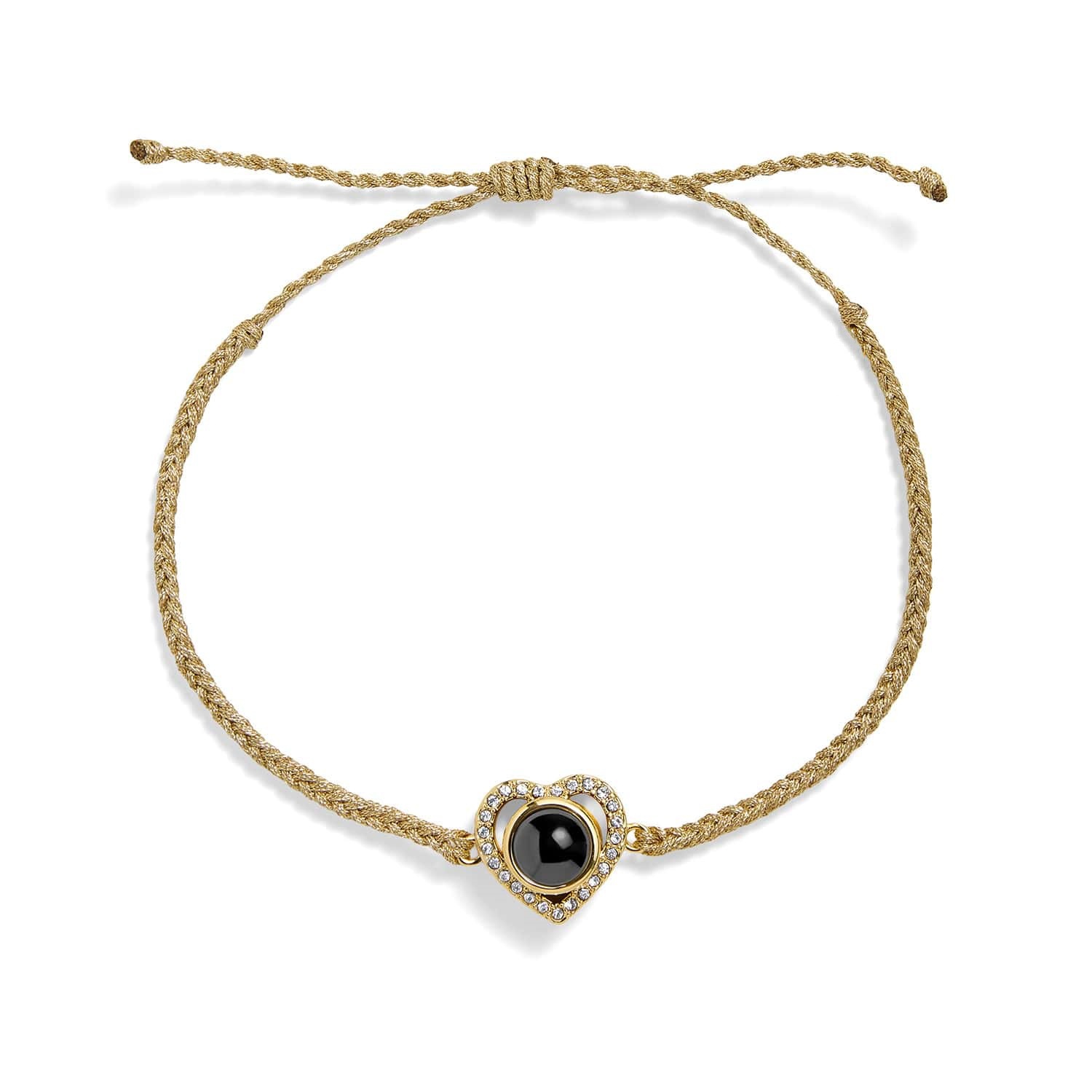 Custom Photo Braided Bracelet Heart-Shaped Projection Bracelet Commemorative Gift for Couples