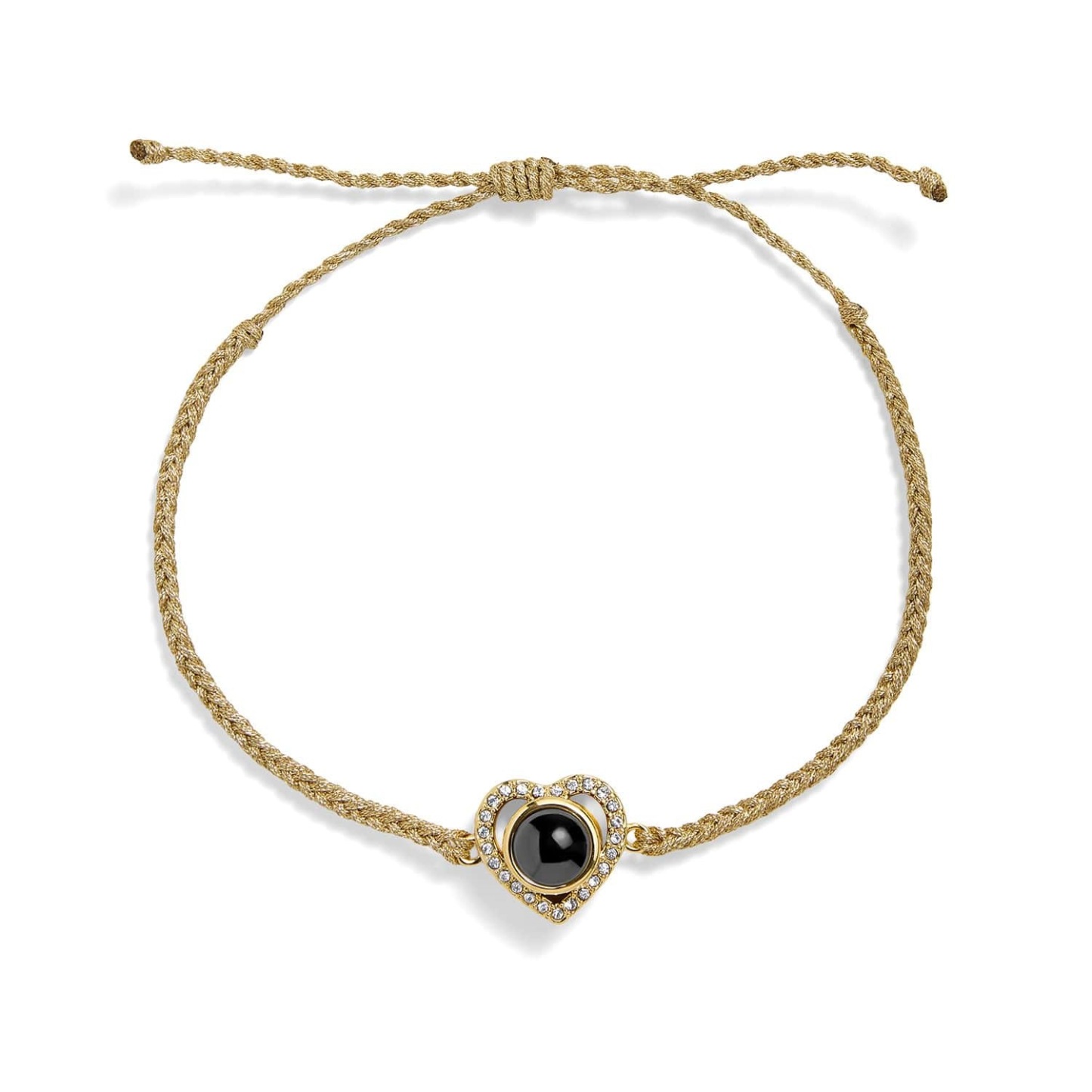 Custom Photo Braided Bracelet Heart-Shaped Projection Bracelet Commemorative Gift for Couples