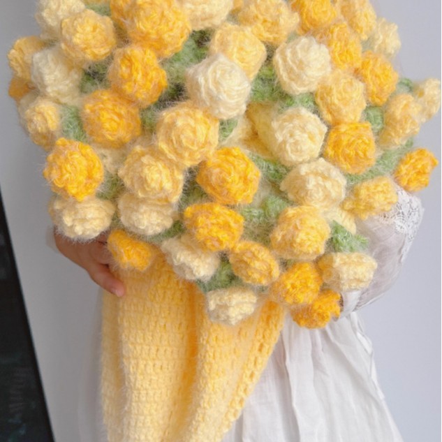 FINISHED Handmade Crochet Flower Dreamy Throw Blanket Bouquet Rose Bouquet Knitted Bouquet Ready-Made Blanket