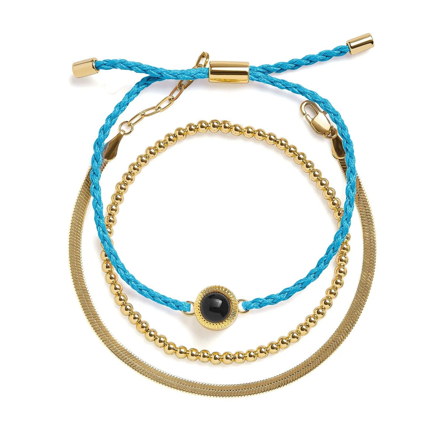 Customized Photo Projection Bracelet Multi-layer Stacking Beaded Braid