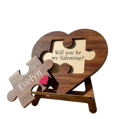 Personalized Heart Name Puzzle Custom Puzzle Name Sign Couple Home Decor Valentine's Day Gift