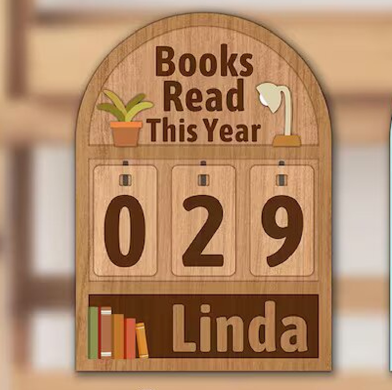 Personalized Books Read This Year Counter Mini Plaque with Flat Base B