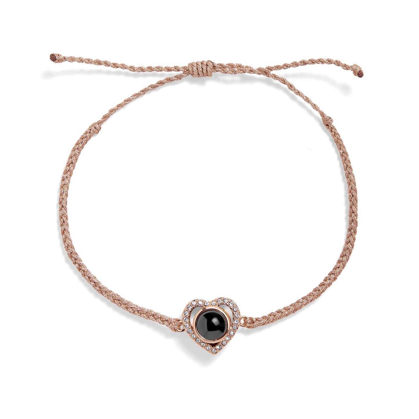 Custom Photo Braided Bracelet Heart-Shaped Projection Bracelet Commemorative Gift for Couples