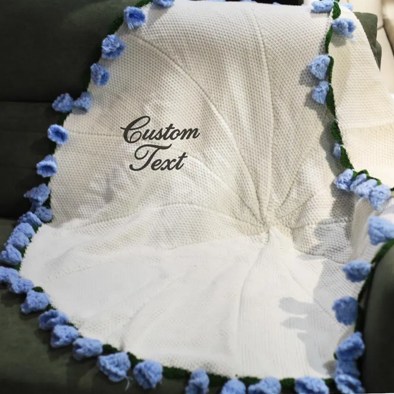 FINISHED Handmade Crochet Flower Throw Blanket Bouquet Rose Bouquet Knitted Bouquet Ready-Made Blanket Mothers Day Gifts