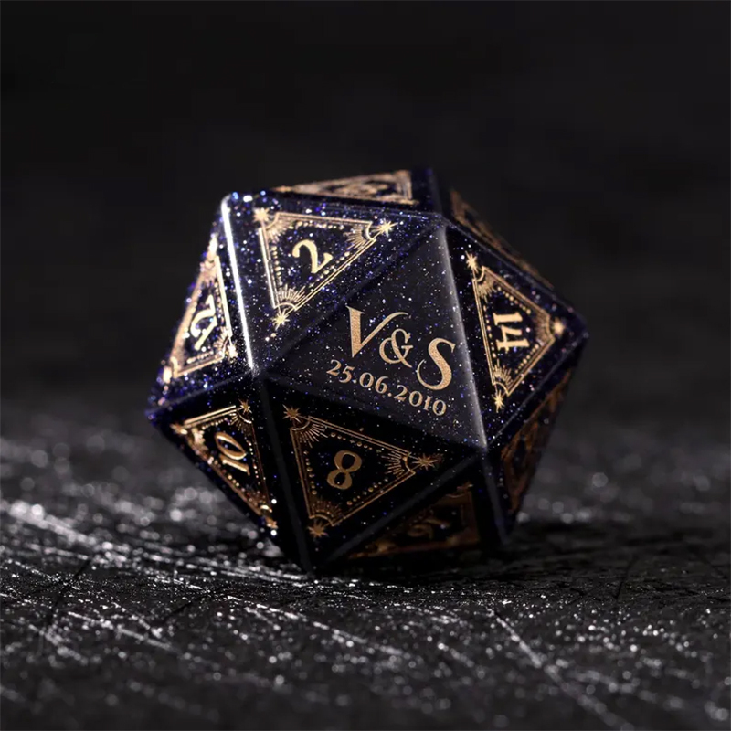 Custom Anniversary D20 Dice Personalized Engraved D&D Gift Marriage Dice Anniversary Gift for Her/Him