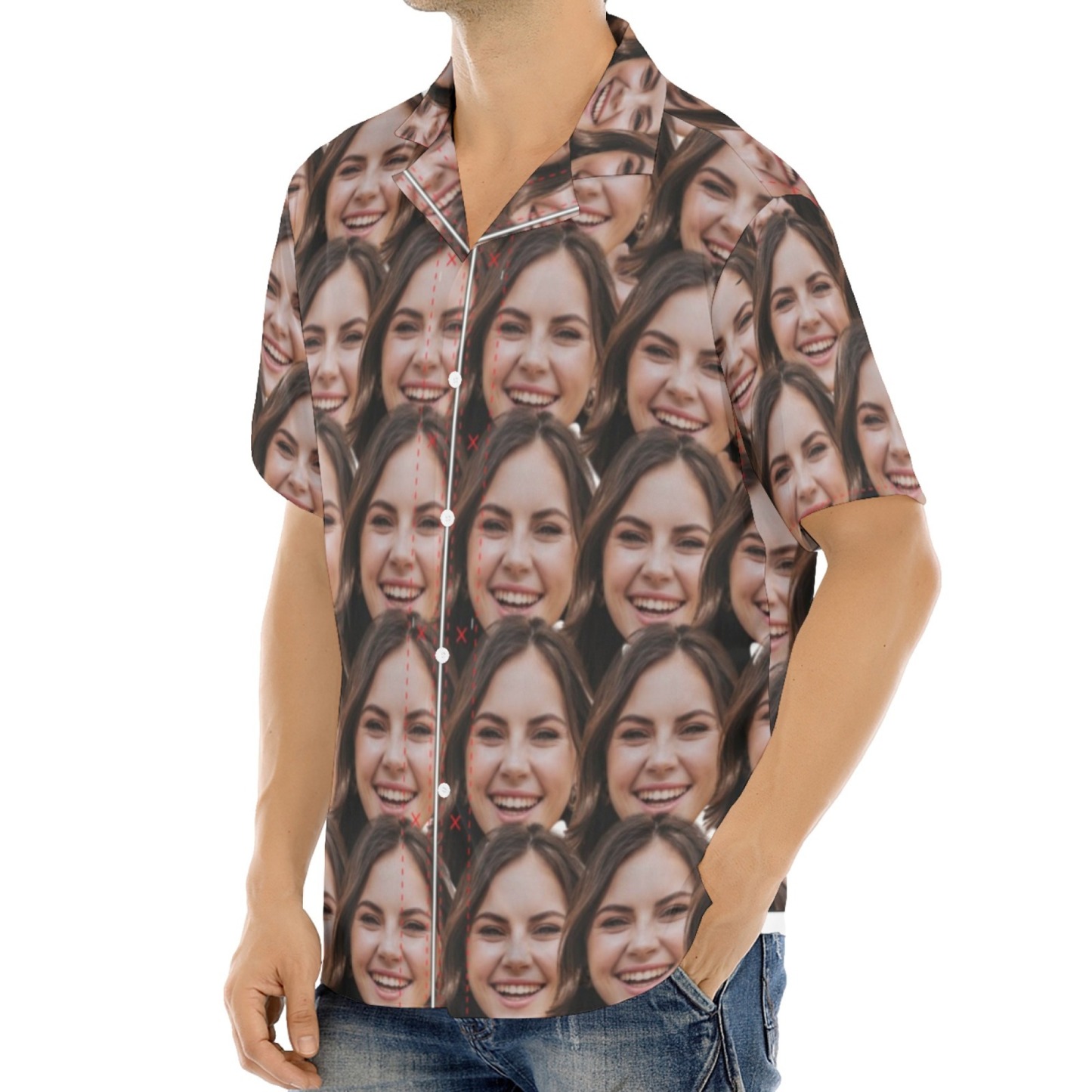 Custom Photo Girlfriend Face Hawaiian Shirts Couple Gifts