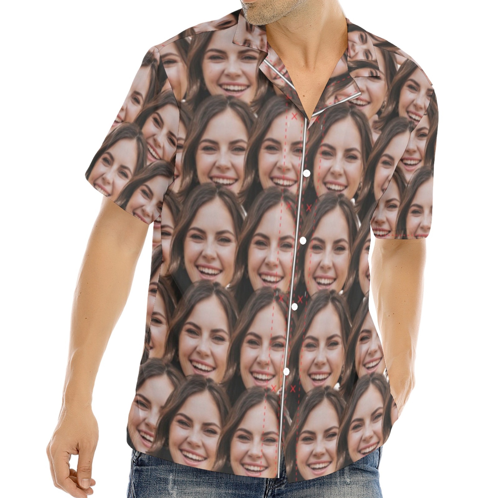 Custom Photo Girlfriend Face Hawaiian Shirts Couple Gifts