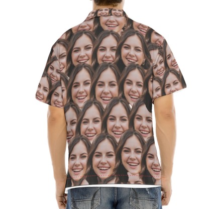Custom Photo Girlfriend Face Hawaiian Shirts Couple Gifts