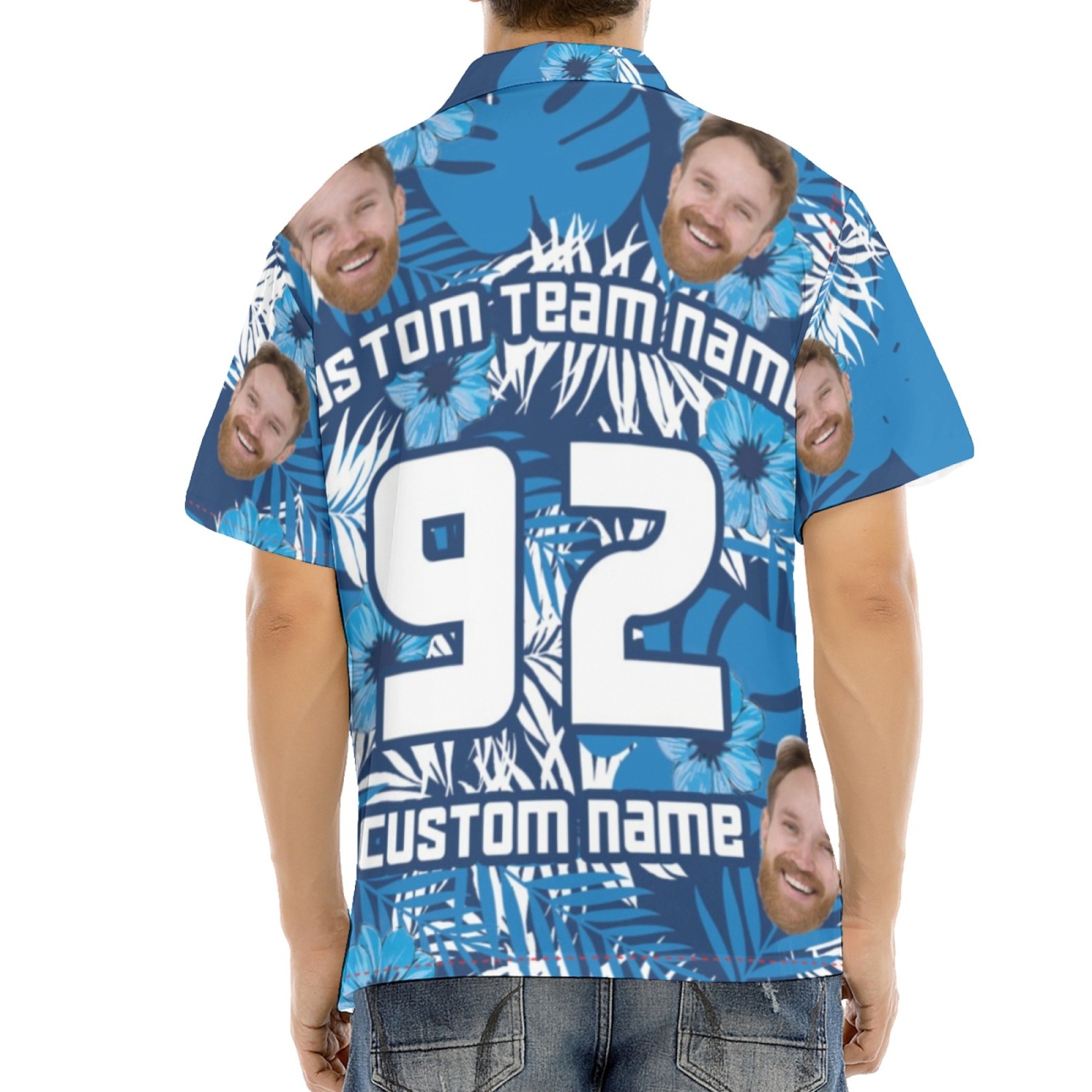 Personalized Hawaiian Shirt with Face Custom Team Name Player Number and Name Sports Team Gift