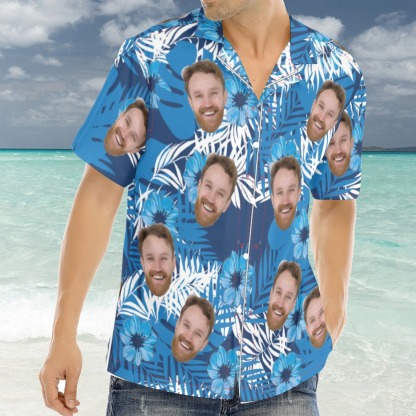 Personalized Hawaiian Shirt with Face Custom Team Name Player Number and Name Sports Team Gift