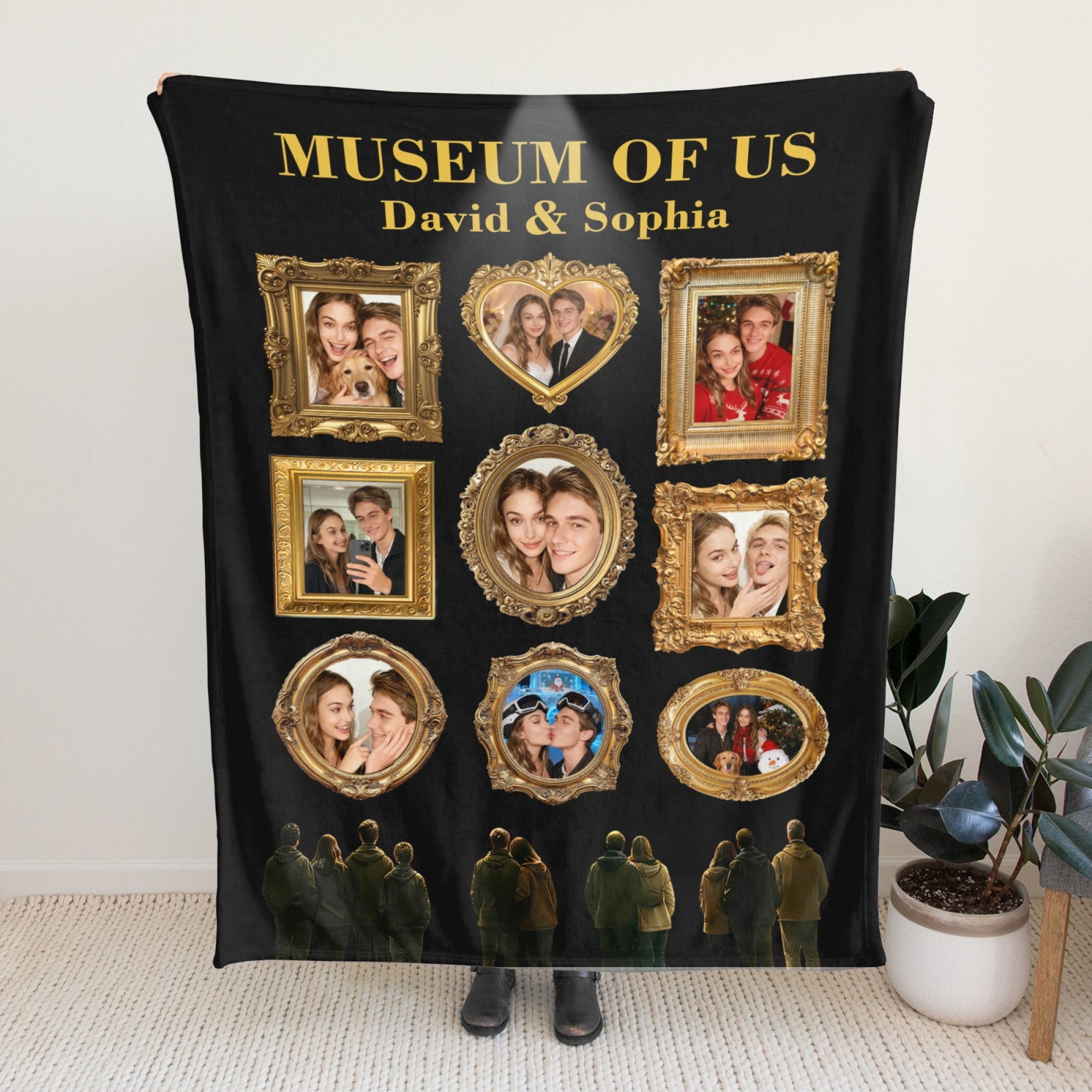 Custom Museum of Us Blanket with Collage Photos Blanket Personalized Throw Blanket Anniversary Gift for Couple