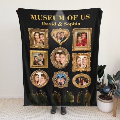 Custom Museum of Us Blanket with Collage Photos Blanket Personalized Throw Blanket Anniversary Gift for Couple