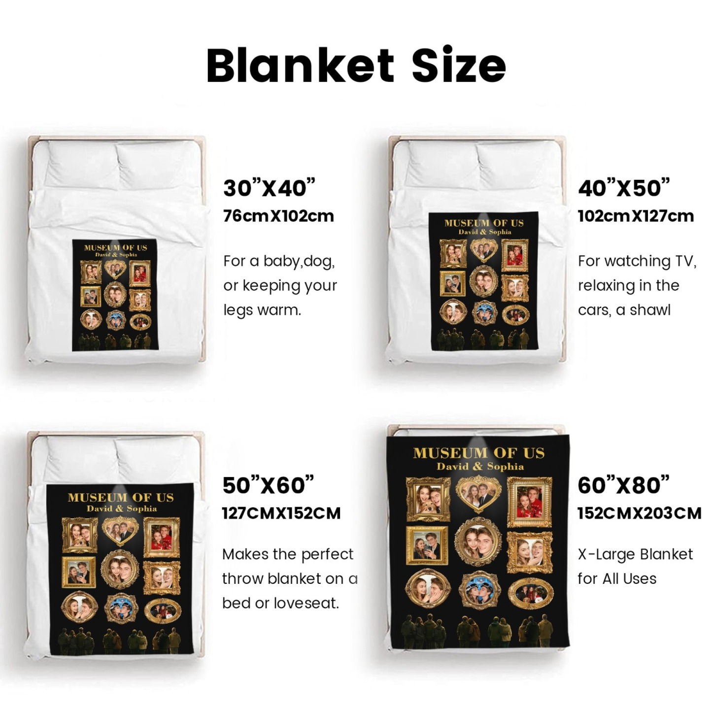 Custom Museum of Us Blanket with Collage Photos Blanket Personalized Throw Blanket Anniversary Gift for Couple