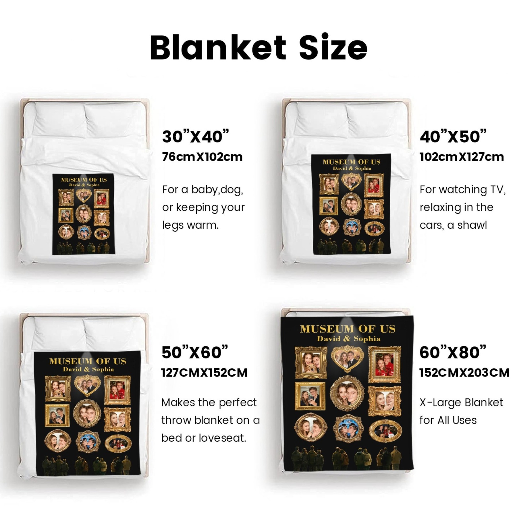 Custom Museum of Us Blanket with Collage Photos Blanket Personalized Throw Blanket Anniversary Gift for Couple