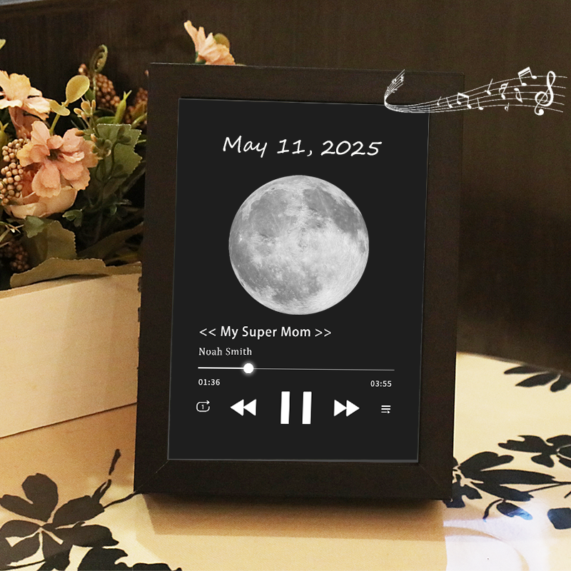 Photo Frame with Music Custom Whole Song Frame Personalized Music Player Mother's Day Gifts (Can Play Whole Song)