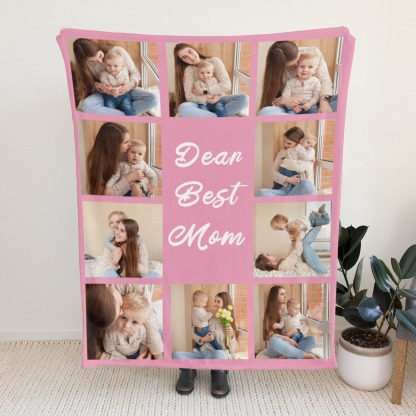 Custom Blanket with Collage Photos Blanket Mother's Day Gifts Personalized Throw Blanket with Photos